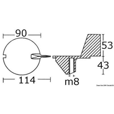 Anodo per motori 9,9/25 HP, Force 25, Yamaha 4T 50 HP