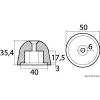 Anodo ricambio elica prua/poppa per Side-Power (Sleipner)