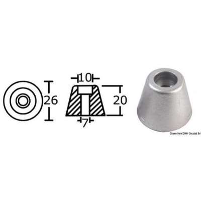 Anodo ricambio elica prua/poppa per Side-Power (Sleipner)