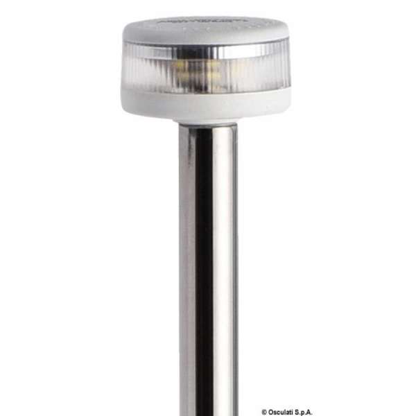 Asta luminosa completa di fanale Evoled 360° - Versione estraibile con basetta in nylon / acciaio inox lucidato
