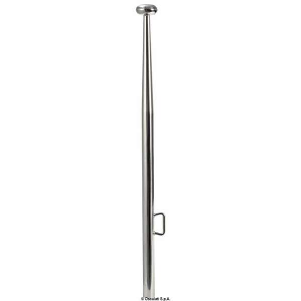 Asta portabandiera in acciaio inox AISI 316 lucidata a specchio. Ogiva terminale.