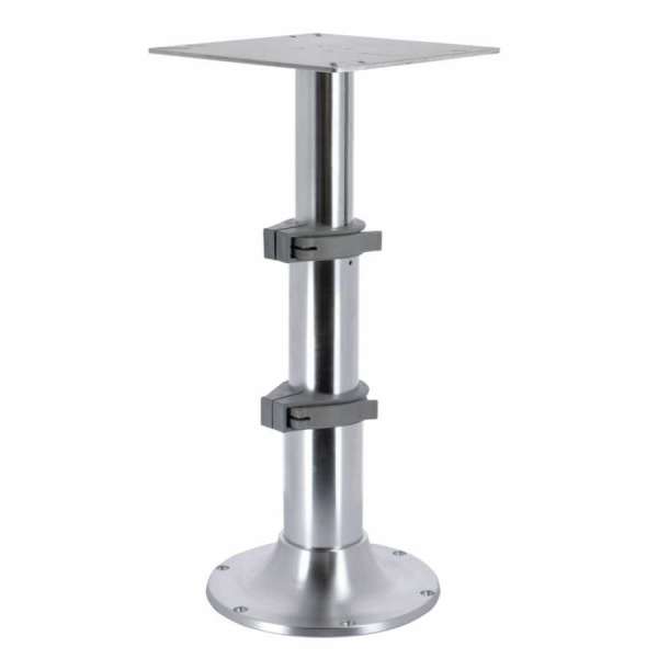 Base tavolo in alluminio anodizzato lucido con altezza regolabile assistita