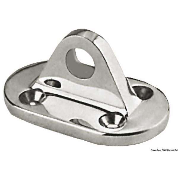 Basetta in acciaio inox AISI 316 per fissaggio in coperta della lifeline