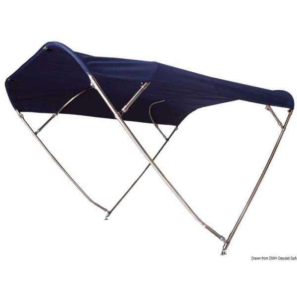Capottina parasole pieghevole SHADE MASTER FLY INOX DEEPTH, 4 archi