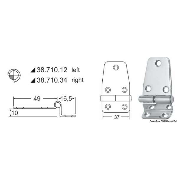 Cerniera a sbalzo 2 mm