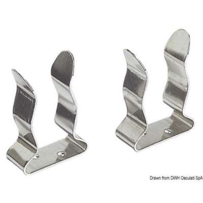Clip in Acciaio Inox per bloccaggio ganci accosto, canne pesca ecc.