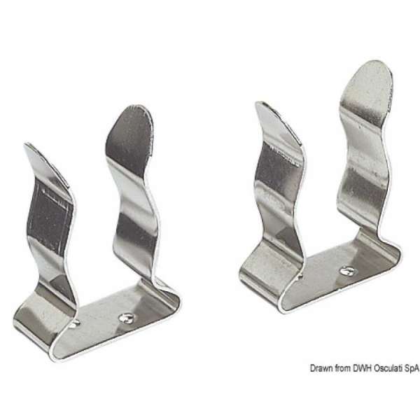 Clip in Acciaio Inox per bloccaggio ganci accosto, canne pesca ecc.