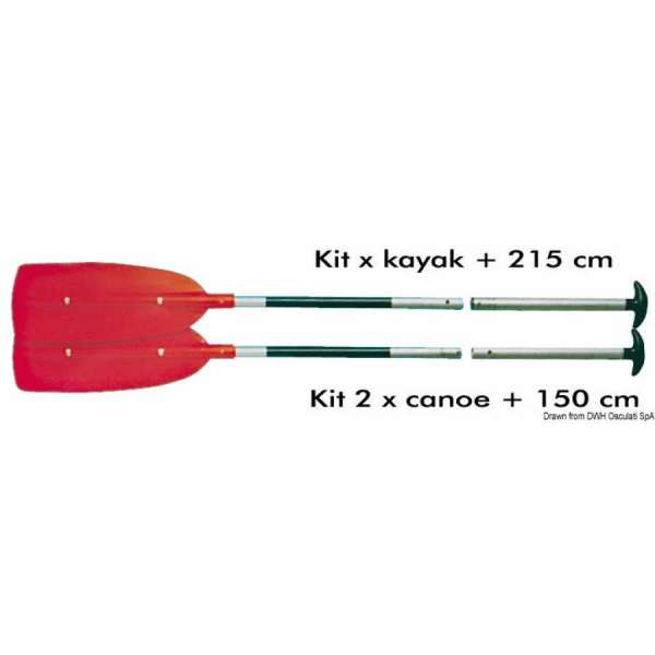 Coppia di pagaie da canoa smontabili