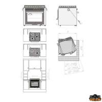 Cucina a gas con forno a snodo cardanico 2 fuochi Can