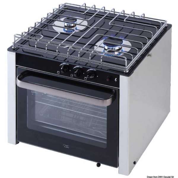 Cucina a gas con forno a snodo cardanico