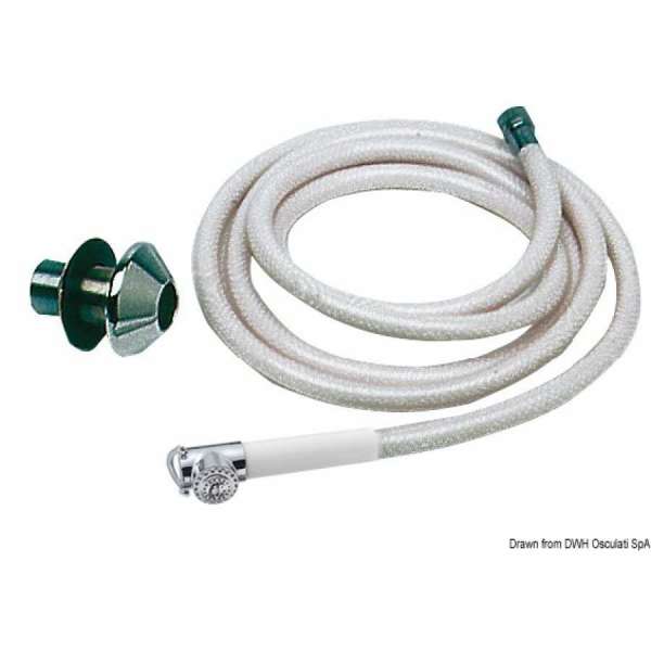 Doccia a pulsante in ottone cromato e plastica