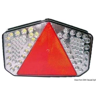 Fanale posteriore a LED con catadiottro triangolare