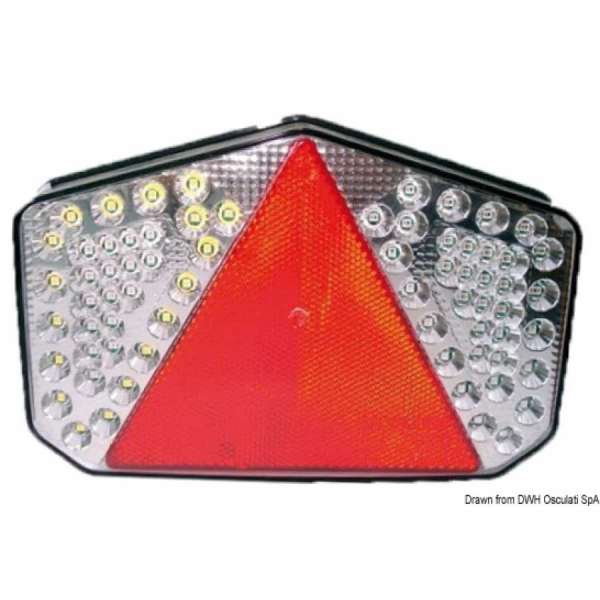 Fanale posteriore a LED con catadiottro triangolare