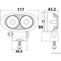 Faro LED HD 2x5W da roll-bar orientabile