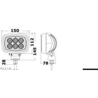 Faro LED HD 6x3W da roll-bar orientabile