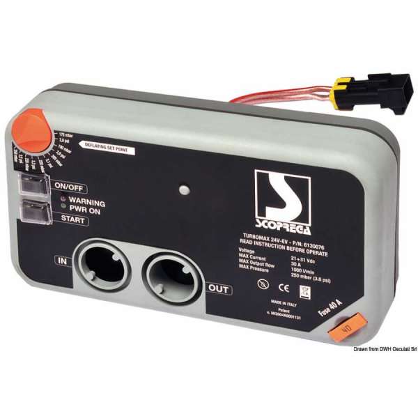 Gonfiatore elettrico per gommoni BRAVO Turbo Max Kit