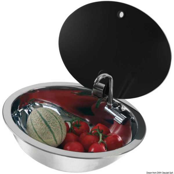 Lavello con coperchio vetro fumè
