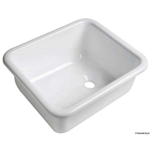 Lavello rettangolare in plexiglass bianco lucido