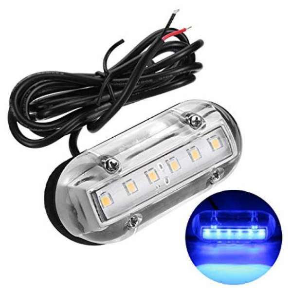 Luce subacquea a 6 led colore blu
