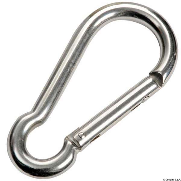 Moschettone in acciaio inox AISI 316 con chiusura senza sporgenza