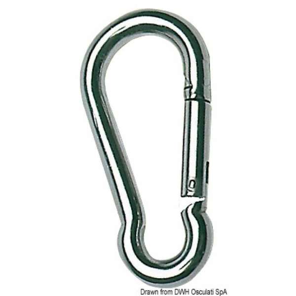Moschettone in acciaio inox AISI 316 lucidato a specchio