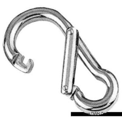 Moschettone in acciaio inox con apertura asimmetrica