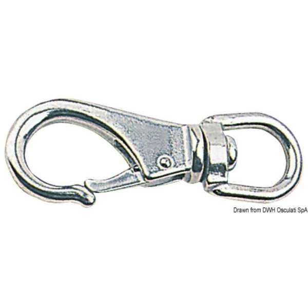 Moschettone in acciaio inox con girella