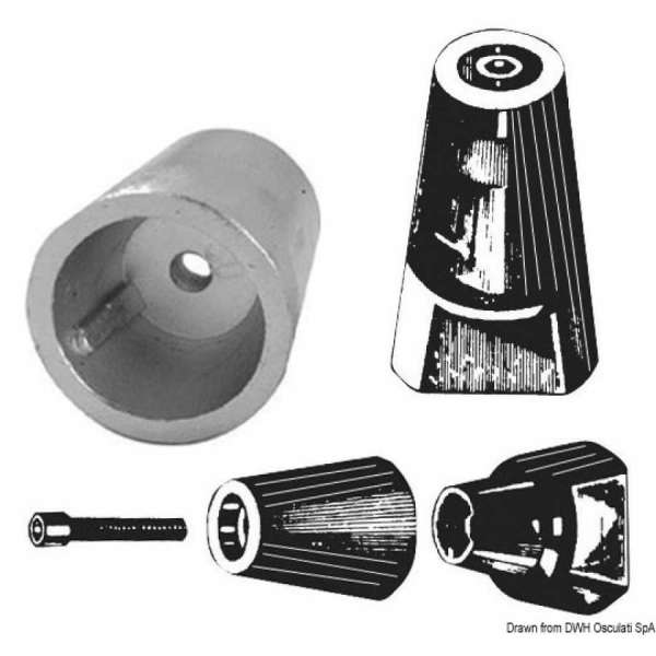 Ogiva asse elica con filetto standard