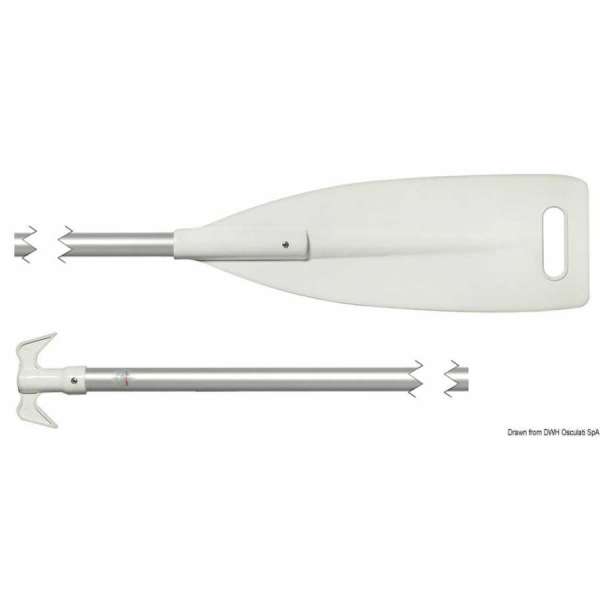Pagaia con pala in ABS bianco e gancio d’accosto in Nylon terminale