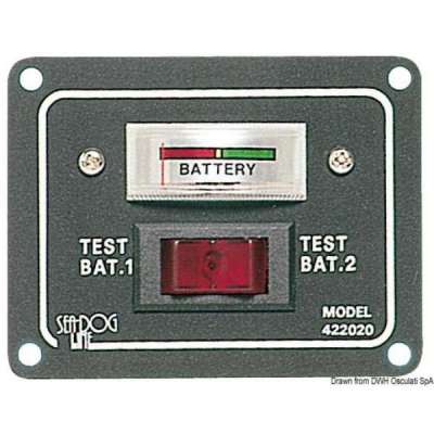 Pannello- test per 2 batterie con interruttore per azionarlo