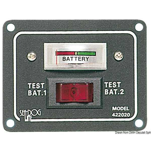 Pannello- test per 2 batterie con interruttore per azionarlo