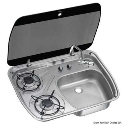 Piano cottura SMEV/DOMETIC con coperchio in vetro fumè