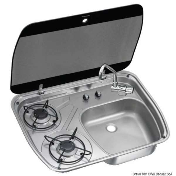 Piano cottura SMEV/DOMETIC con coperchio in vetro fumè