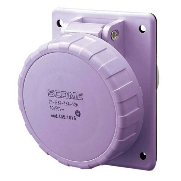 Presa stagna 2P 12/24V. 16A IP67