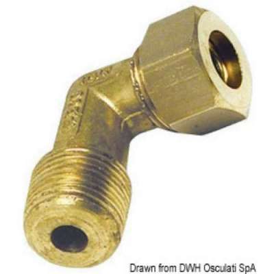 Raccordo a compressione in ottone per tubo in rame con tenuta Bicono Ottone