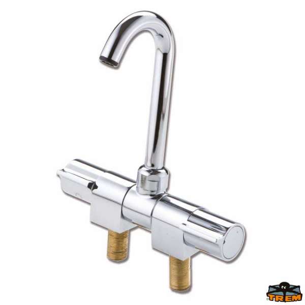 Rubinetto acqua fredda/calda canna bassa