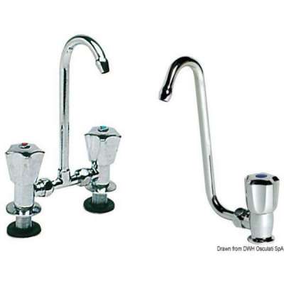 Rubinetto con becco snodato in ottone cromato