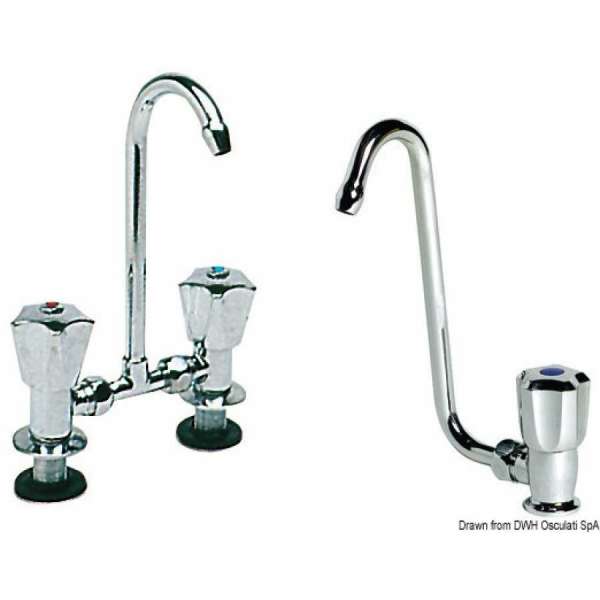 Rubinetto con becco snodato in ottone cromato