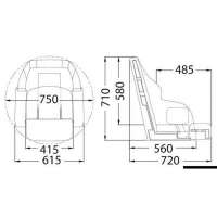 Sedile anatomico imbottito con flip up 3090
