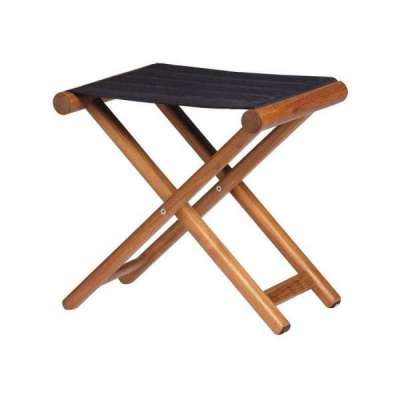 Sgabello pieghevole in Teak colore Blu