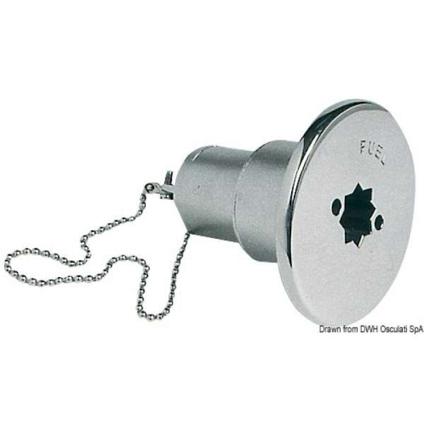 Tappo carburante in Acciaio Inox AISI 316 microfuso lucidato a specchio a bassa sporgenza