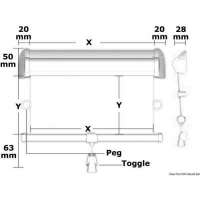 Tenda avvolgibile a rullo OCEANAIR Skyshade Hatchshade 750 per boccaporti e finestre 