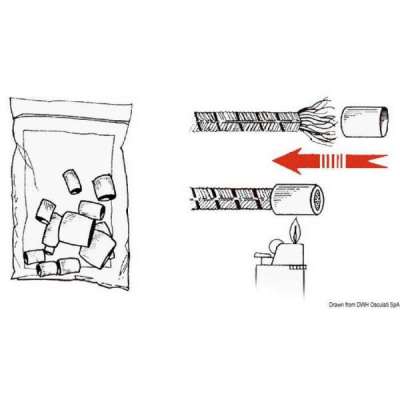 Terminali termoretraibili in plastica bianca per intestare le cime